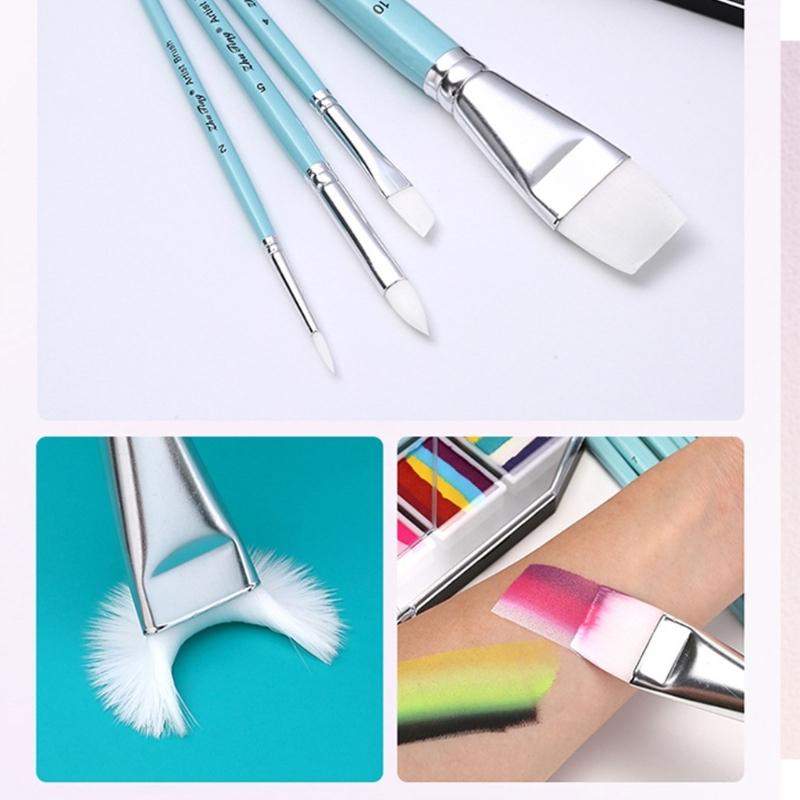 10 Pcs Artist Paint Brushes Paint Brush Set Watercolor Acrylic Paint Brushes Drawing Supplies for Body Face Painting