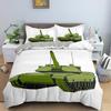 Cartoon Tank Duvet Cover War Theme Bedding Set For Kids Boys Man Soldier Camouflage Army Acting Polyester Comforter Cover King
