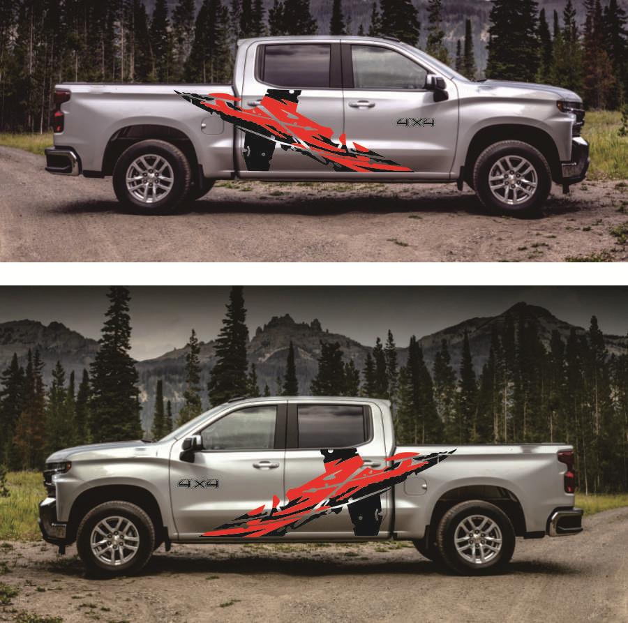 2pcs Graphics Vinyl Decal Truck Decal Auto Styling Decoration Accessories for Pickup 4x4 Off Road