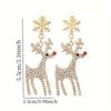 1 Pair Of Sparkling Christmas Elk Snowflake Shaped Earrings Christmas Earrings Are Fun And Festive Christmas Gifts For Women