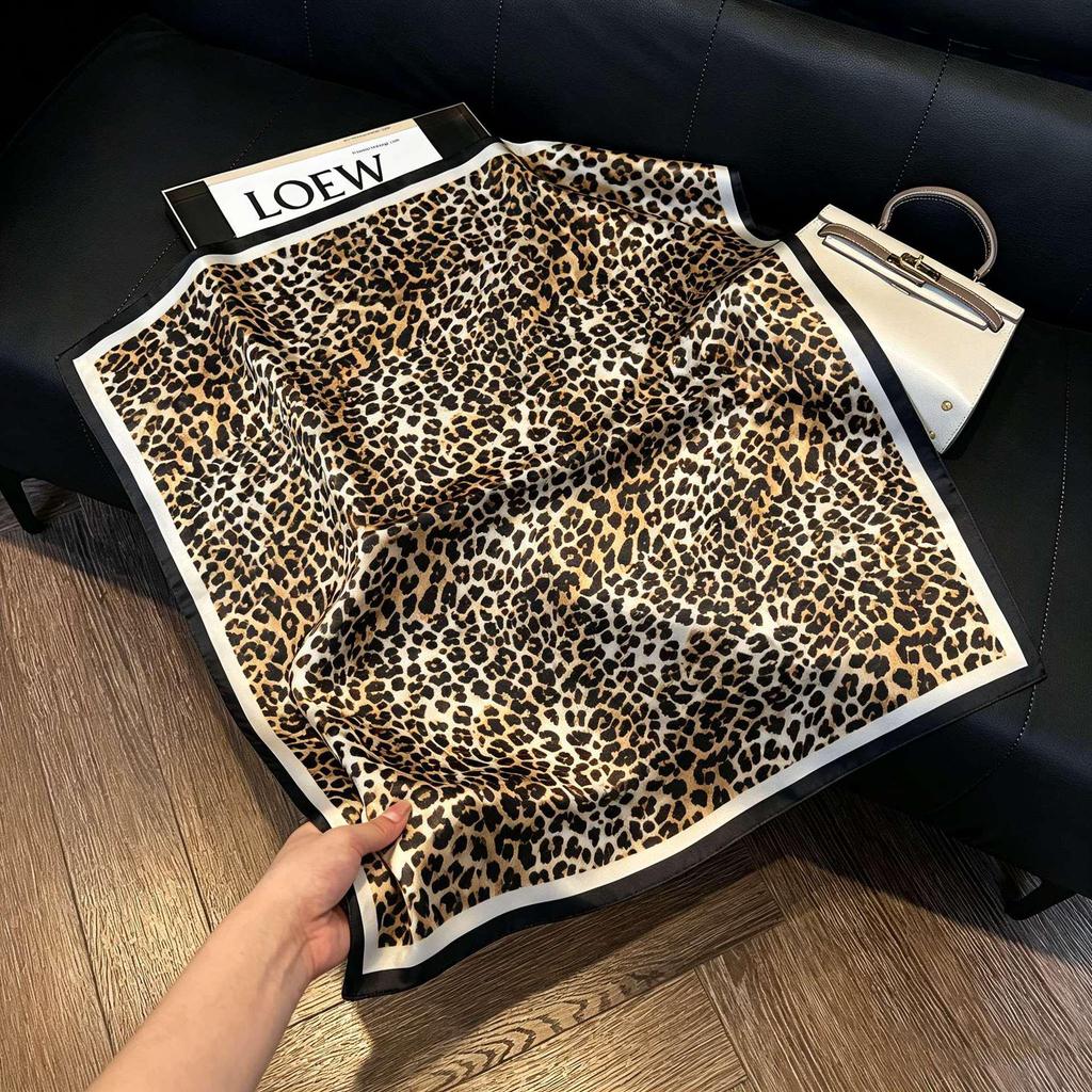 Elegant Silk-Style Square Scarf: Fashionable, Professional Decorative Shawl for Women