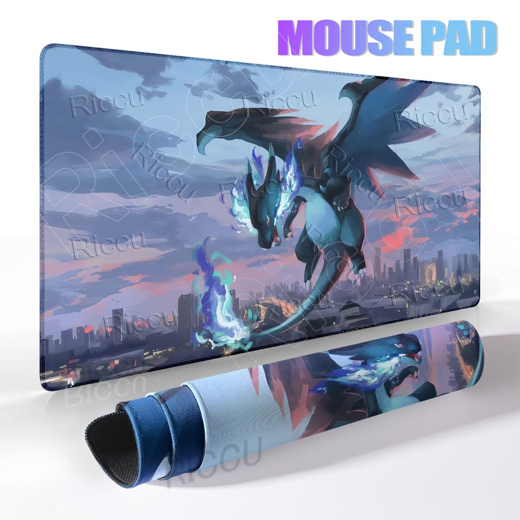 Pokemon Mouse Pads Charizard Aesthetics Carpet Offices Accessories Lock-edge Large Gamer Computer Rugs Non-slip Anime Table Mats
