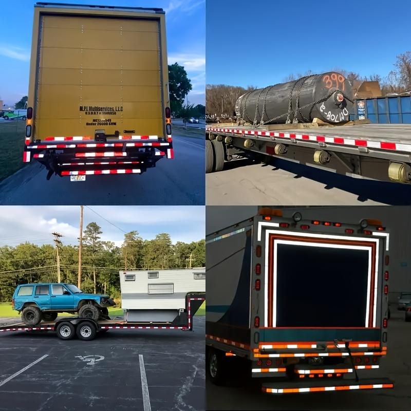 1/2Rolls DOT-C2 High Visibility Reflective Tape, Self-Adhesive Red White Warning Strip for All Vehicles