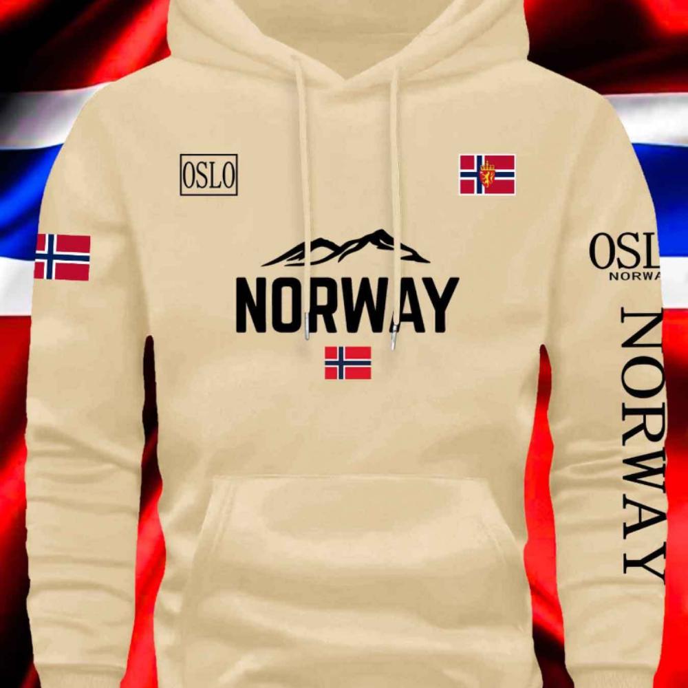 Norwegian Printed Men's and Women's Hooded Sweatshirts, Daily Outdoor Vacations, Autumn and Winter Casual Warm Sportswear
