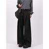 American Casual Trousers Design Sense Mopping Down Feeling Black Suit Pants Men's Straight Loose Wide-leg Mopping Trousers