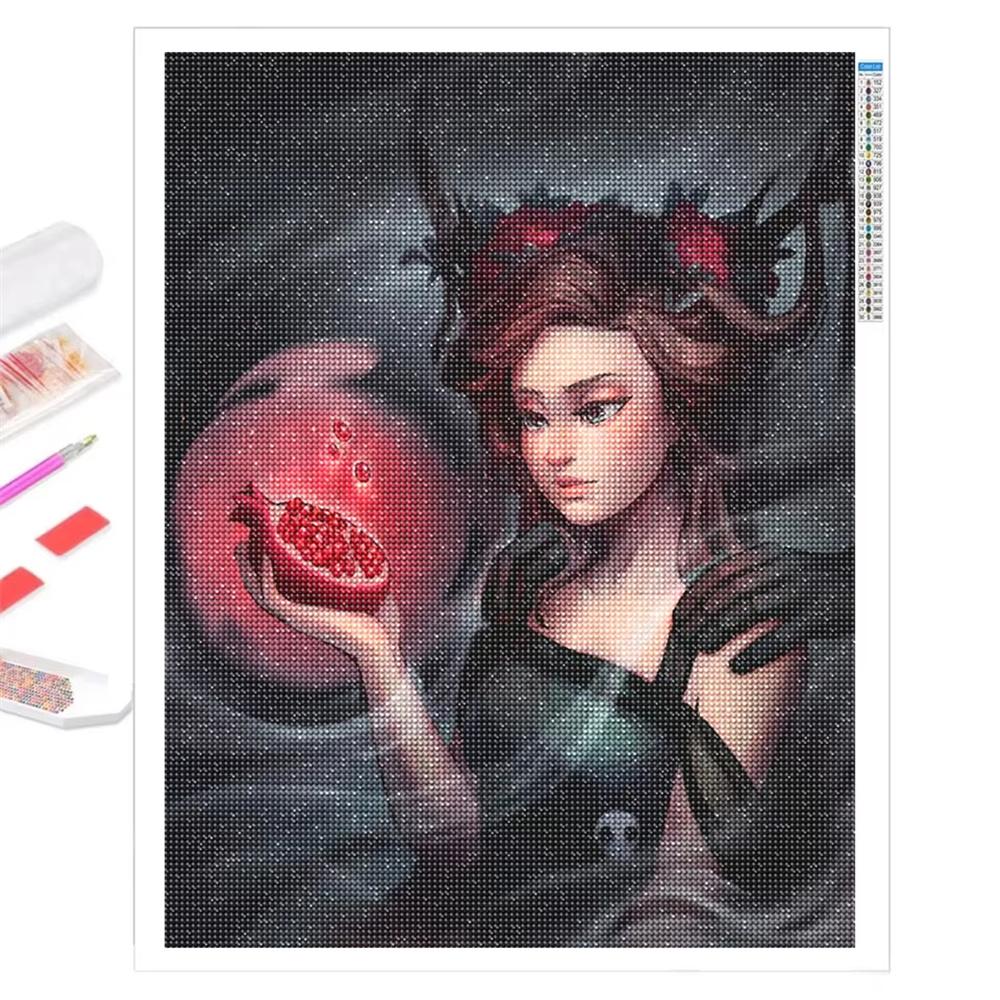 2026 New Witch Diamond Painting Girl 5D Diamond Full Drill Stitch Complete Set Crystal Handicraft Gift Home Decor