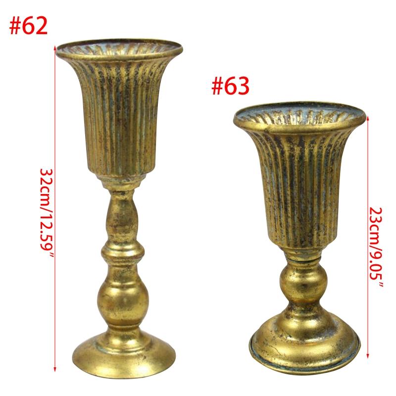 Wedding Gold Metal Vases Flower Table Vases Centerpieces Trumpet Iron Vases Great Ornament for Wedding Dining Room Decor