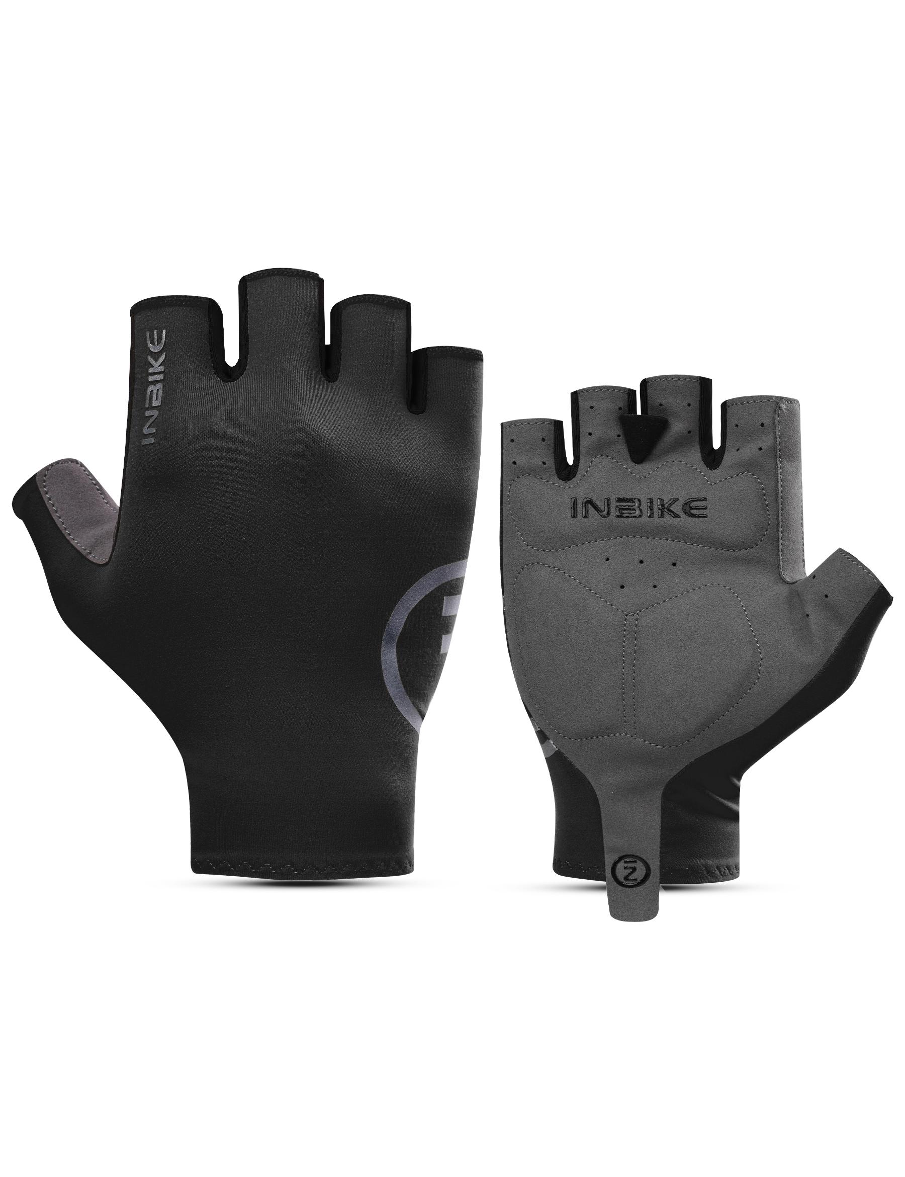 

Перчатки для велоспорта INBIKE, полупальцевые, из прохладной ткани, унисекс, для мужчин и женщин, летние, легкие, дышащие, быстросохнущие, нескользящие, спортивные перчатки, перчатки для бега S чёрный
