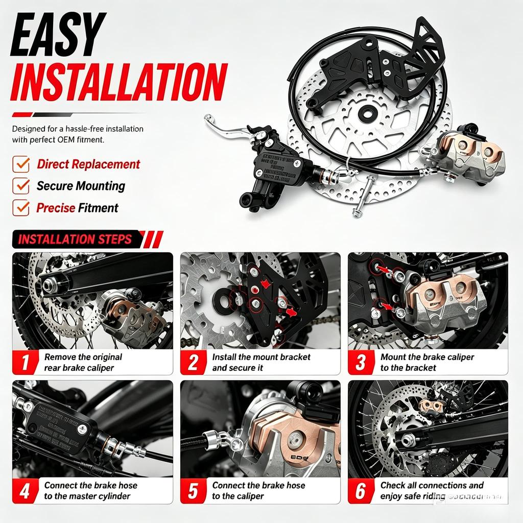 Rear Brake Caliper Mount Conversion Kit High Performance Parts Fit for Surron Ultra Bee Light Bee X Talaria X3 MX3 MX4