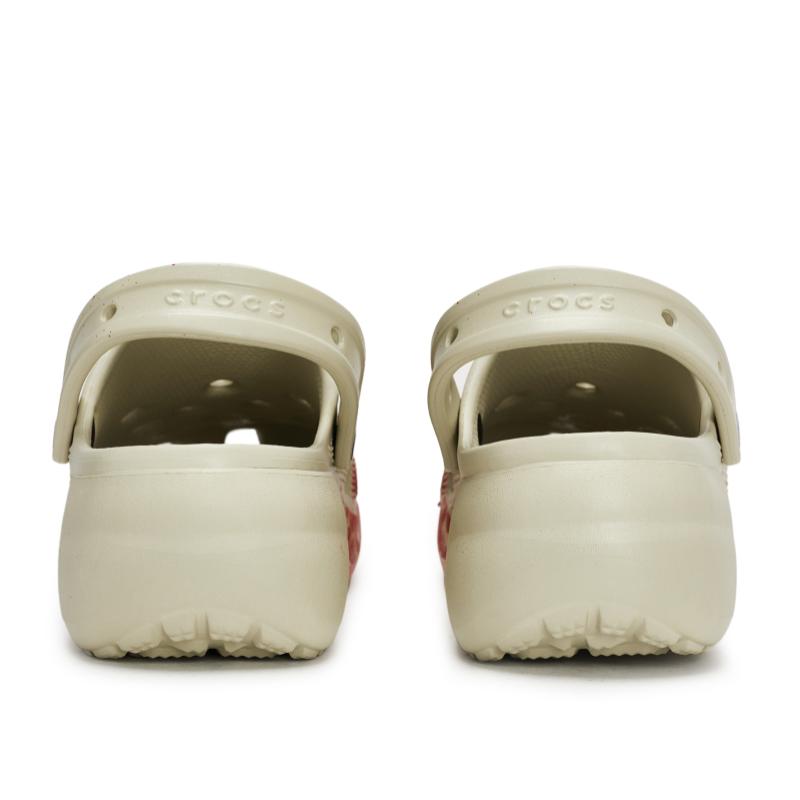 Crocs Classic Platform Clog 811 Manufactured Criminal Investigation Scene Special Shoe Box Fluid Splash Ink Women's Bone White Red