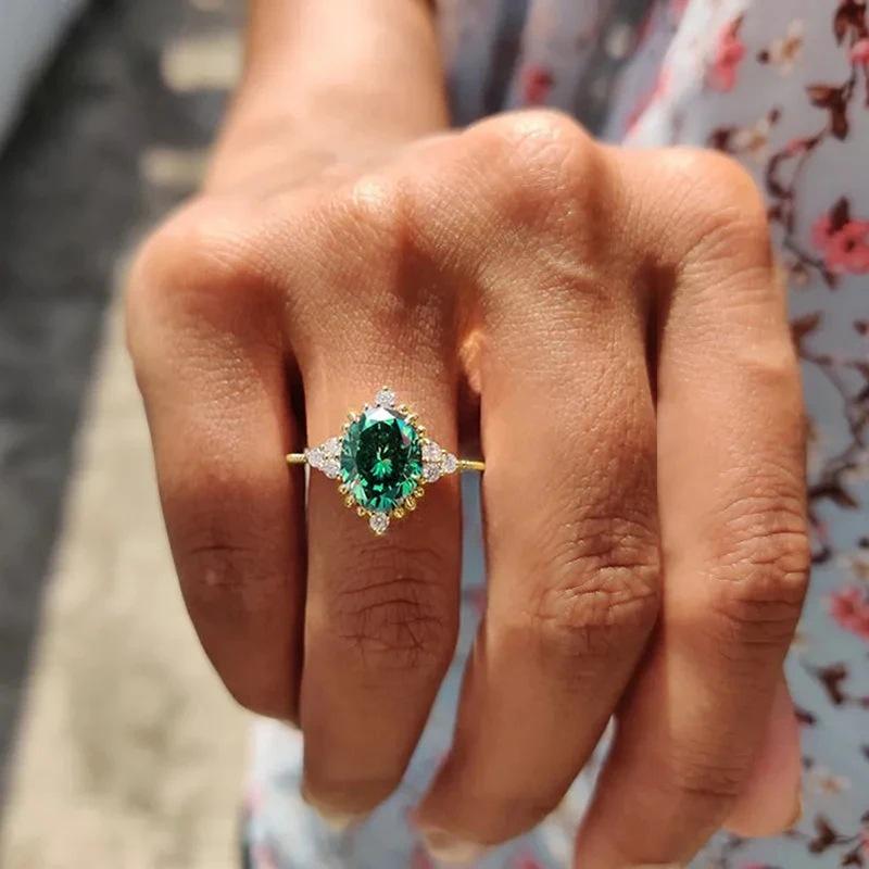 Lindon Klassischer Zirkonring aus Kupferlegierung, Damenschmuck, Hochzeitsversprechen, Partygeschenk