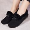 Women's Autumn Winter Warm Cloth Shoes Large Size Embroidered Cotton Shoes Soft Bottom Plush Anti-skid Cotton Boots Slip-on Edamame Shoes