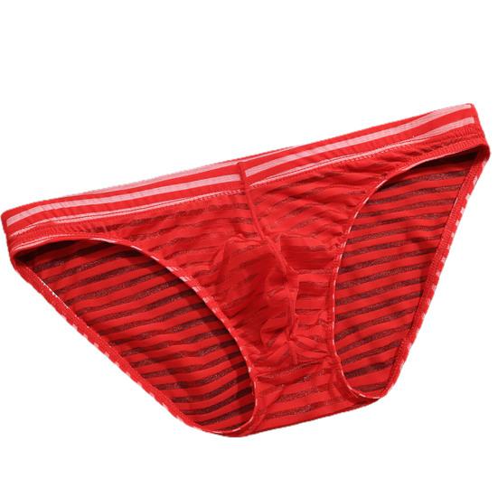 Sous-vêtements Homme Couleur Unie Rayure Sans Couture Maille Slips Homme pour Porter à l'Intérieur