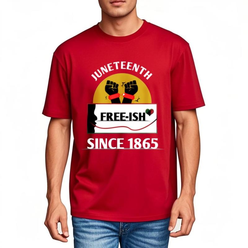 Solid Color For Unisex Summer Tshirt Fashion Juneteenth Freeish Since 1865 Classic Unisex Tee Shirt Lightweight Tee Unisex T Shirt