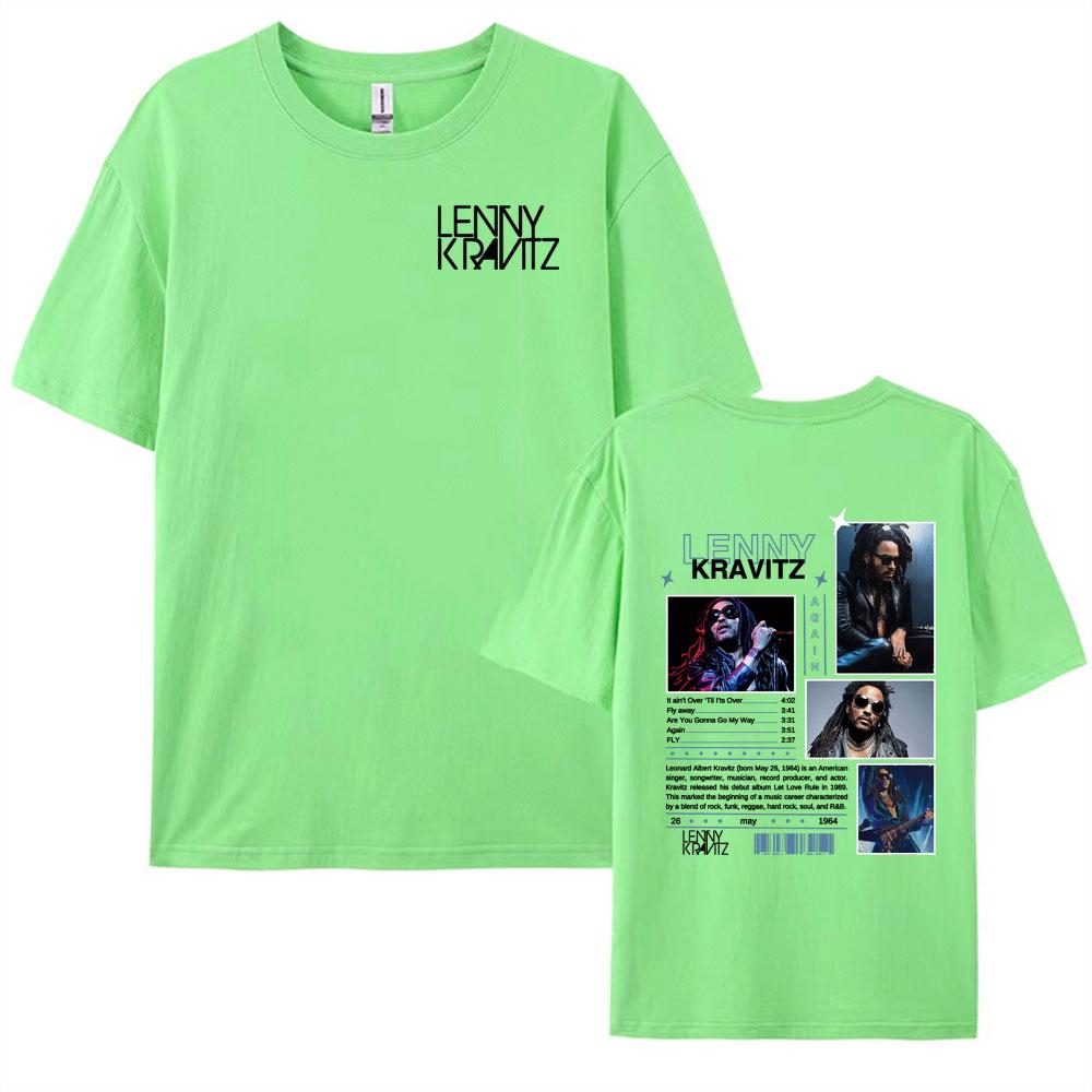 

Rapper Lenny Kravitz Again Album 2025 Tour Tshirt Men Hip Hop 90s Retro High Quality T Shirt Fashion Casual 100 Cotton Tshirt 4XL