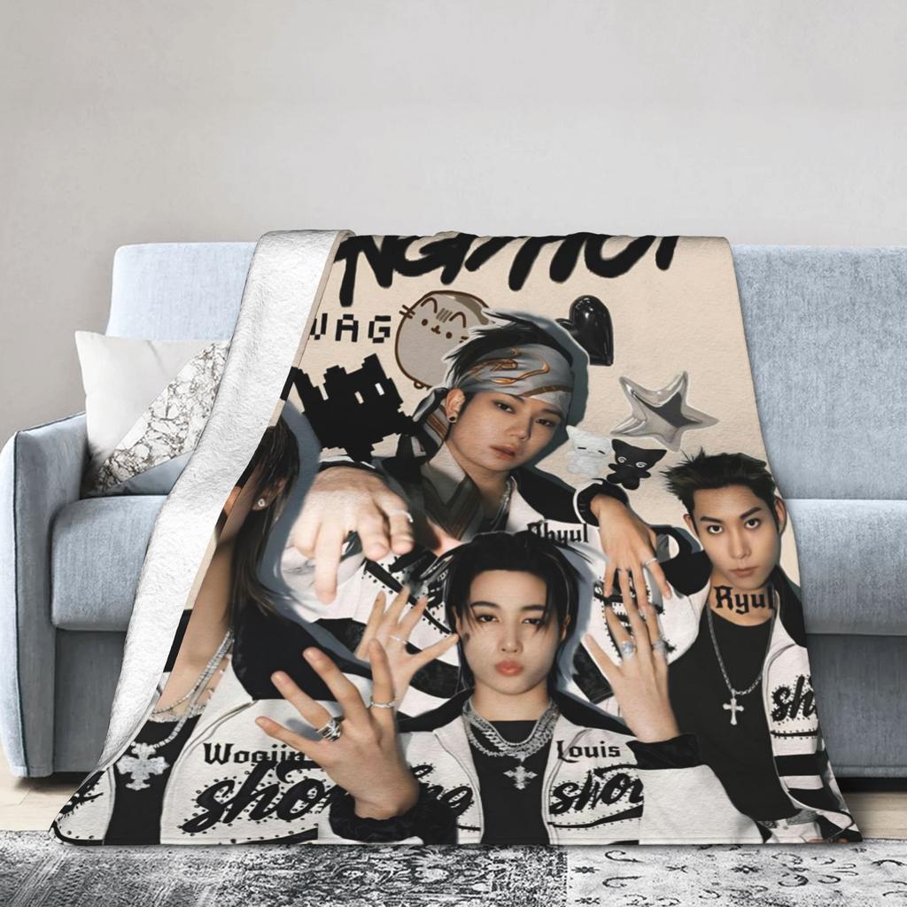 Super Soft Kpop Group Lngshot Throw Blanket Premium Flannel Fleece Lightweight Bed Blanket Super Cozy Blankets All Season Use
