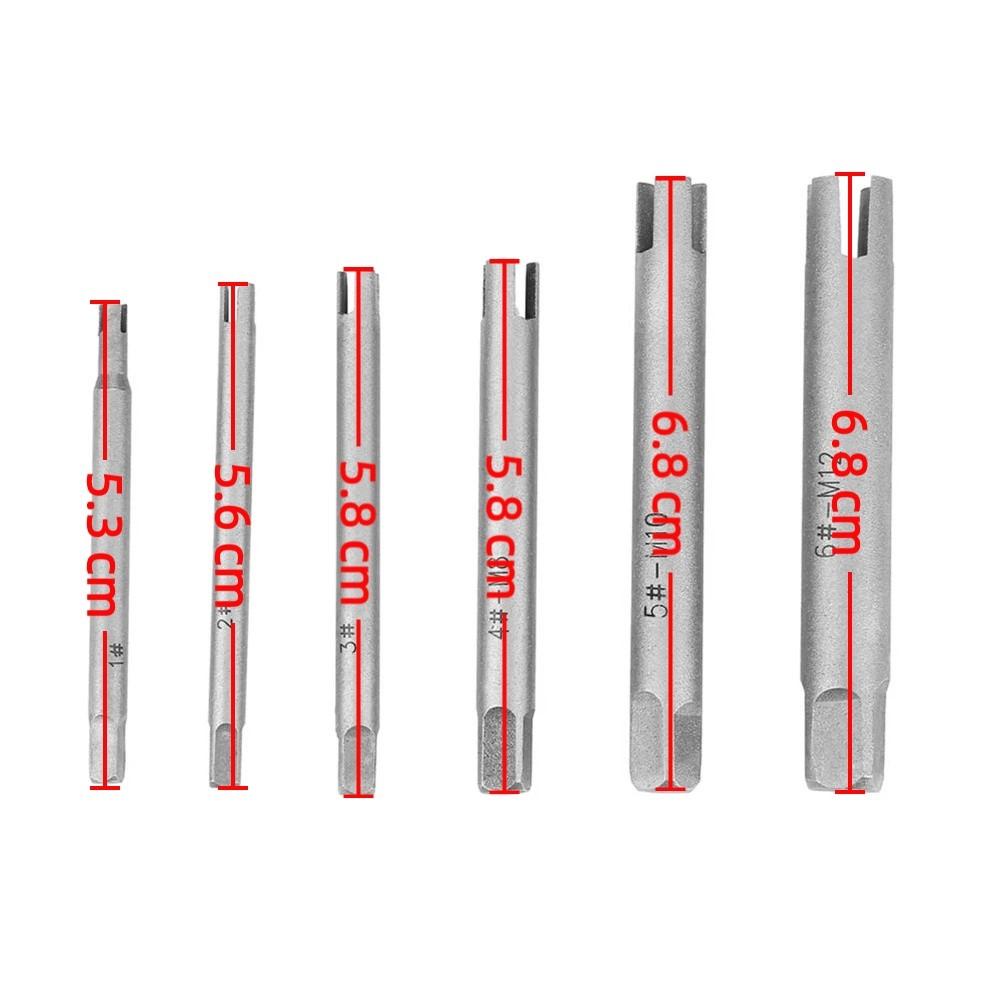 6 Pcs 3 Types Tap Extractor Set 3/4 Flute Bolt Remover Tool  Industrial and Home Repair Work