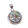 Natural Abalone Shell Gemstone 925 Solid Sterling Silver Gift Pendant 1.5" M2p72