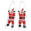 LED Santa Claus šplhající po provazovém žebříku Vánoční ozdoba na vánoční stromek, domovní dveře