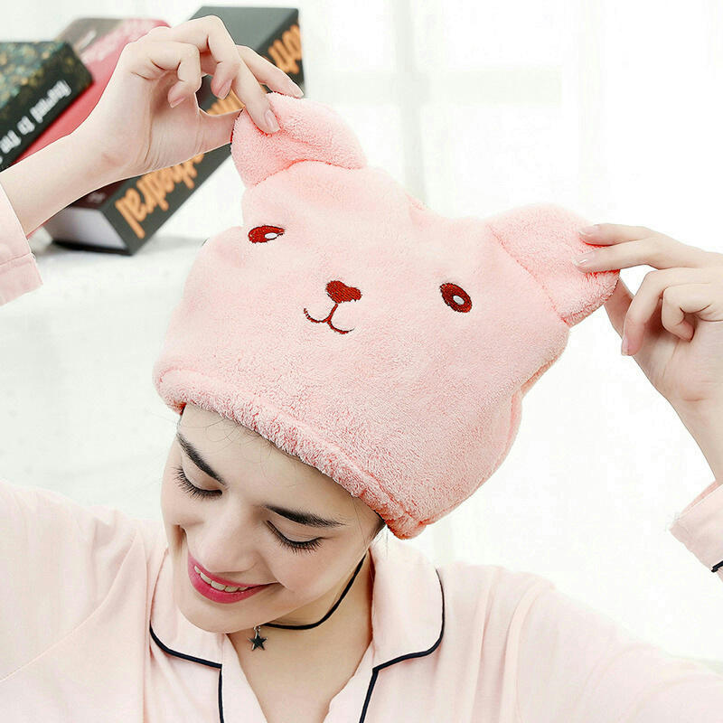 Microfiber Teddy Bear Dry Towel Hair Head Towel DD-11825
