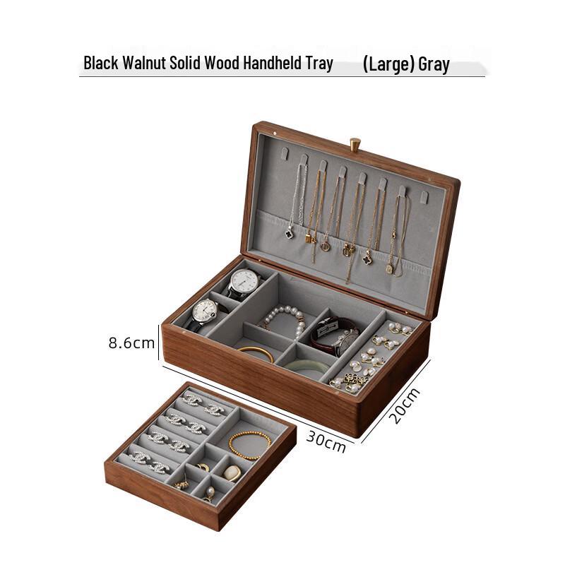 Handon Black Walnut Solid Wood Jewelry Box