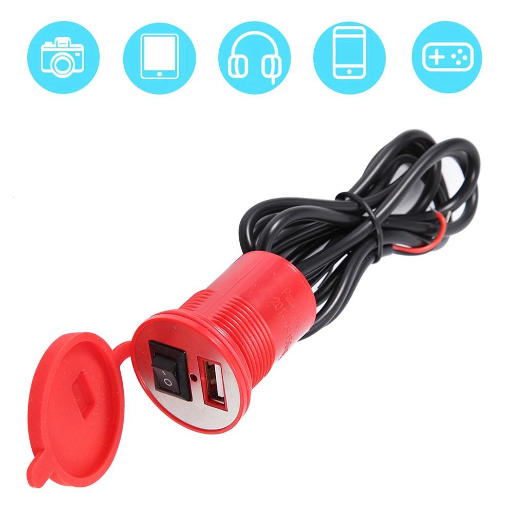 Motorcycle Handle Bar Phone Holder Waterproof USB     12V with   (Yellow)