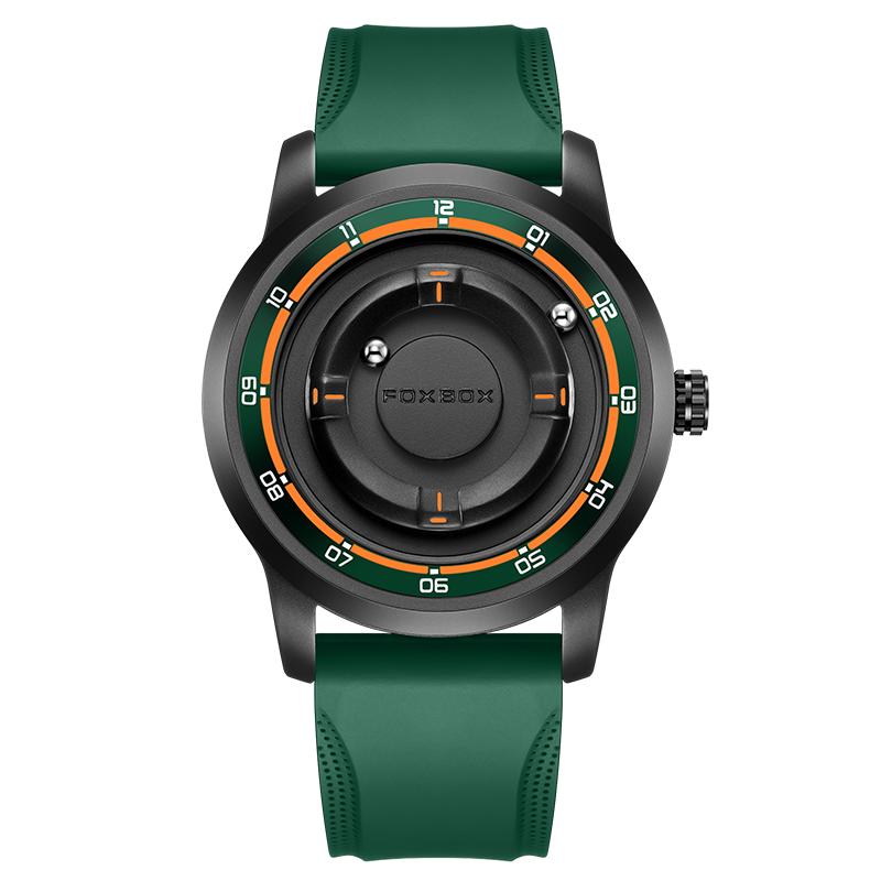 LIGE FOXBOX Fashion Man Magnetic Watch Unique Dial Business Stainless Casual Srolling Bead Waterproof Quartz Men's Watches Gifts