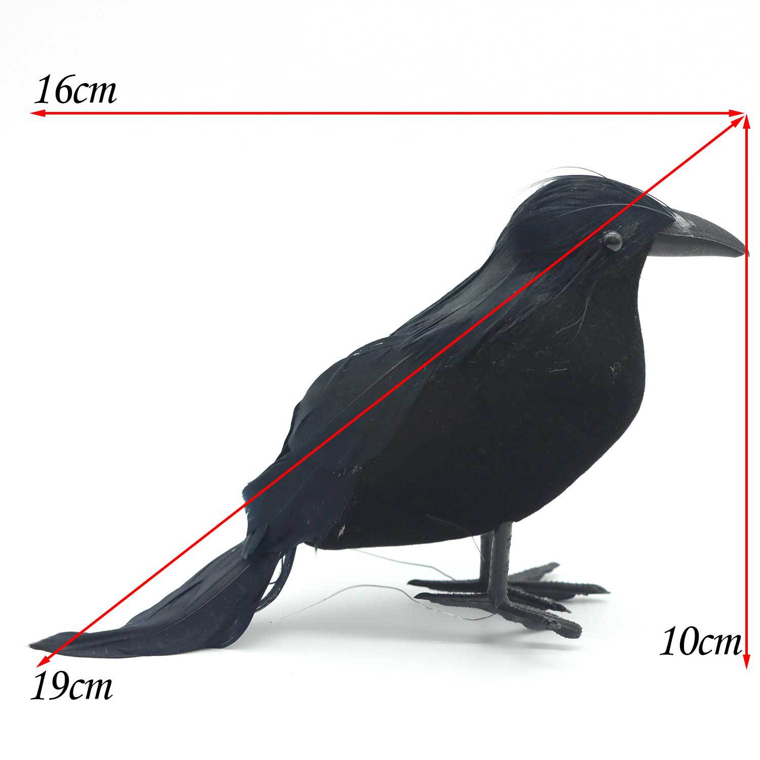 

Home Decor Halloween Party Black Simulation Feather Crow Decoration Handmade Halloween Indoor and Outdoor Holiday Supplies