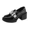 British Style Loafers Women's 2025 New Small Height-increasing Single Shoes Women's Shallow Mouth Versatile College Style Small Leather Shoes Women