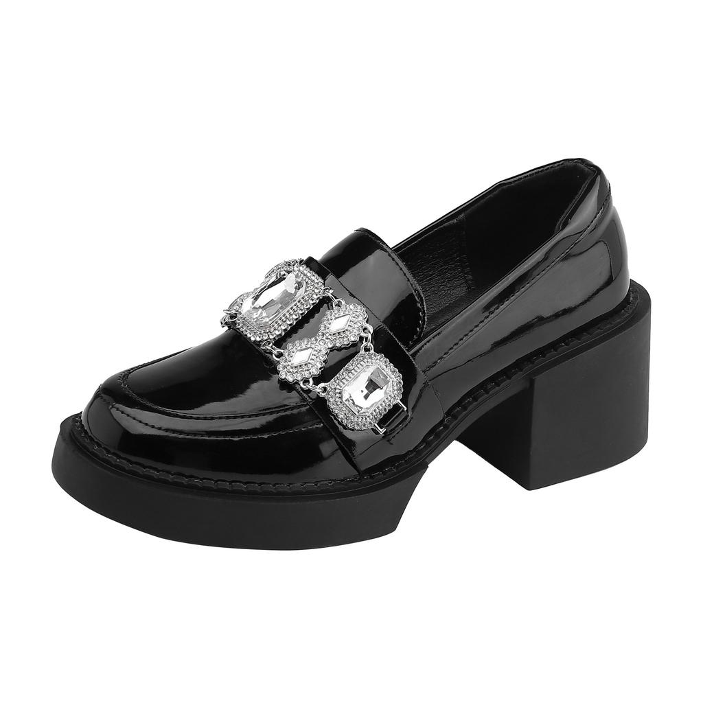 British Style Loafers Women's 2025 New Small Height-increasing Single Shoes Women's Shallow Mouth Versatile College Style Small Leather Shoes Women