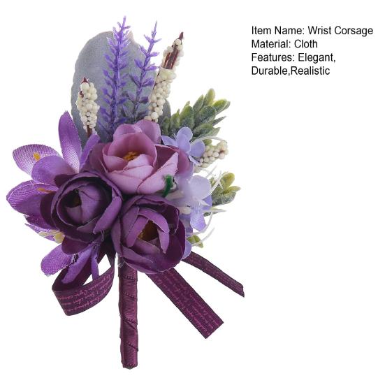 Yousheng Wedding Flower Boutonniere for Groom Groomsman Wrist Corsage for Bride Bridesmaid Lapel Floral Party Decoration