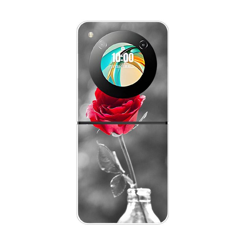 Etui For ZTE Nubia Flip NX724J Modne Malowane Przezroczyste Twarde PC Składane Pokrowiec For ZTE Libero Flip Przezroczyste Etui Funda