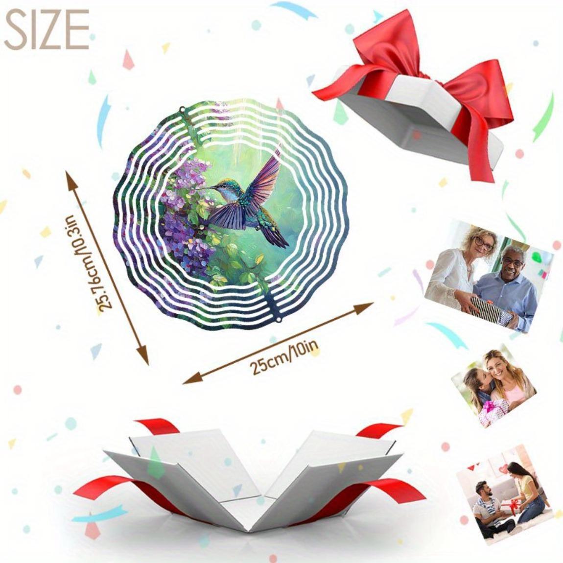 

Прочные колокольчики ветра в виде колибри для улицы, сада, патио, всепогодные, 3D, динамичное искусство с вращающимся крючком, универсальный праздничный декор