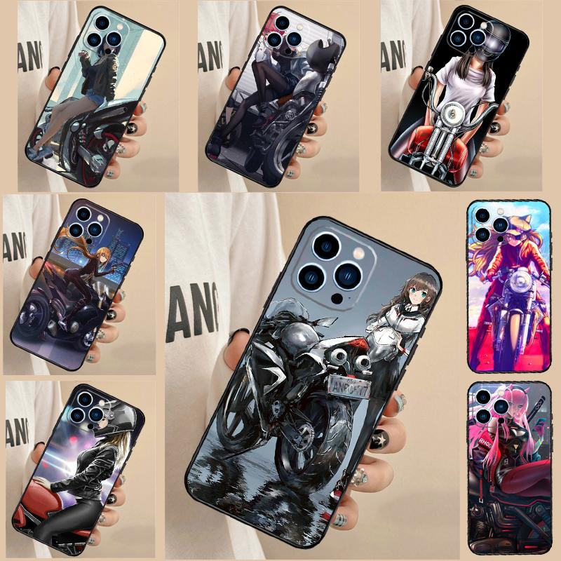 Motorcycle Girl Anime Case For OnePlus 13R 12R 13T 15 13 12 11 10 9 10R 10T 8T Nord 5 CE 4 2 3 Lite N20 N30 Cover