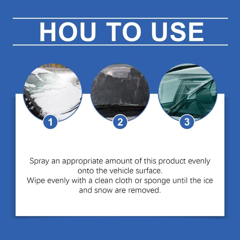 Fast Acting Car Windshield Defroster Melt Sprayed 355ml Bottle Prevents Ice Snow Buildup On Auto Glass And Home Surfaces