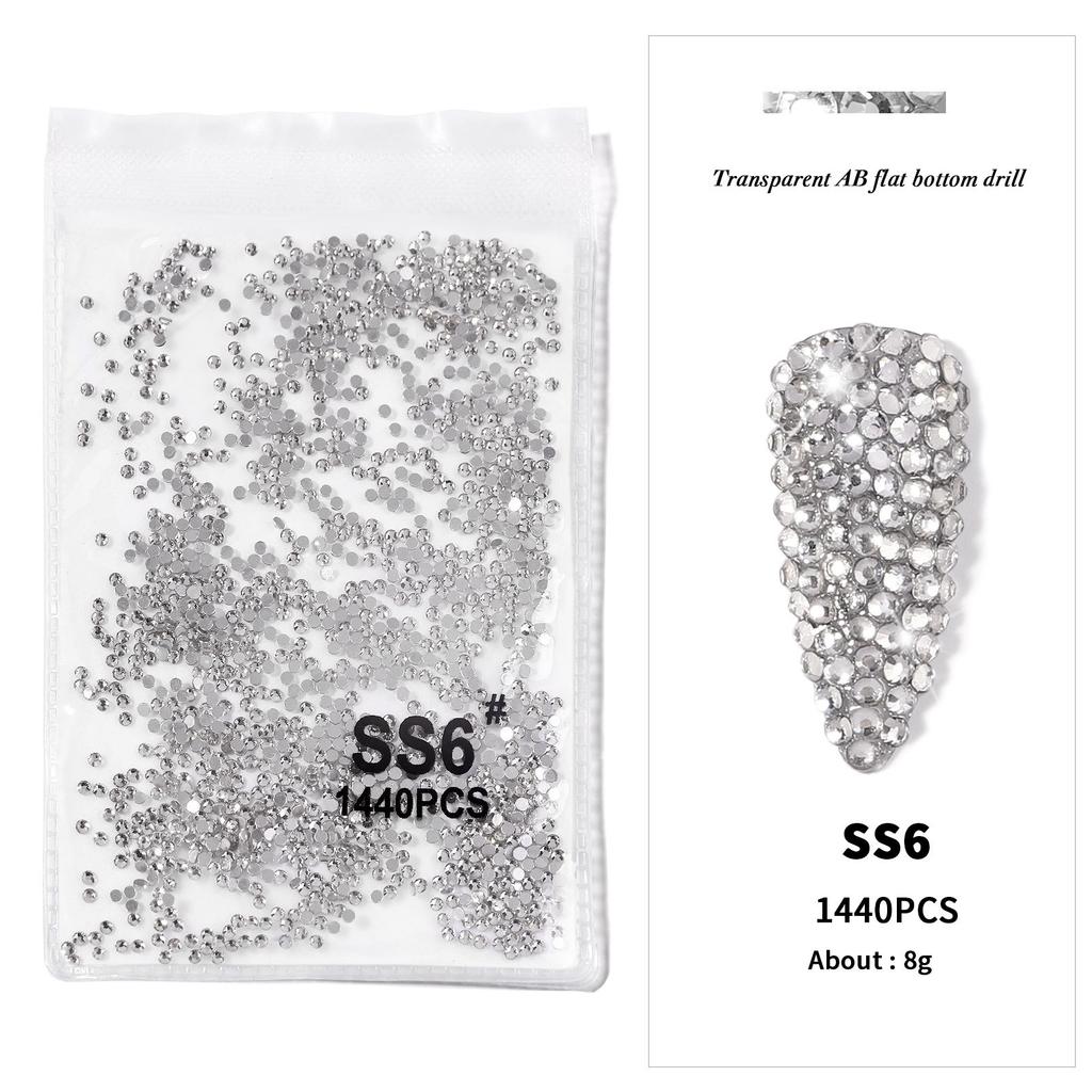 Nail Art Flat Bottom Drill Transparent Drill Ab Drill Nail Drill Diy Nail Ornament Nail Art Ornament Rhinestone