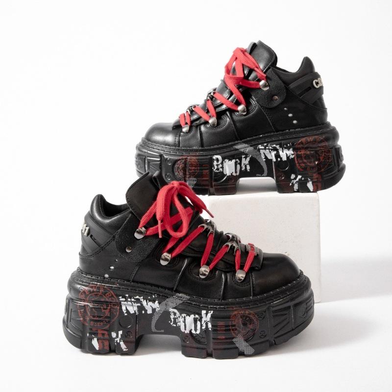 

Новые готические панк ботинки женские кроссовки на массивной платформе стиль хэви-метал темная мода обувь для трансграничной торговли 39