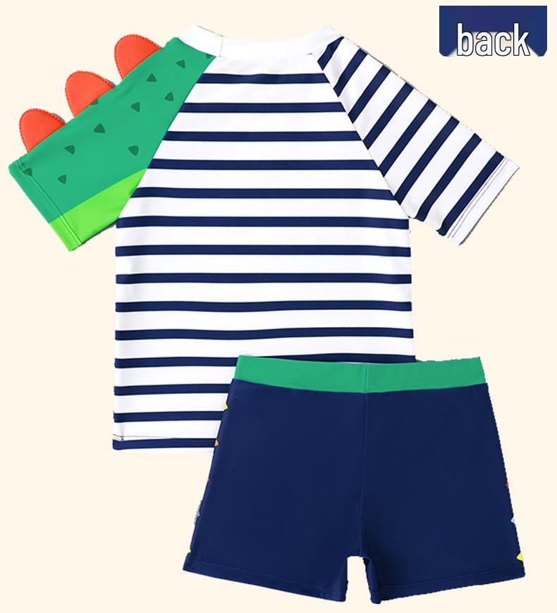 Jungen Gestreiftes Zweiteiliges Badeanzug-Set - 2024 Sommer Bademode Kurzarm