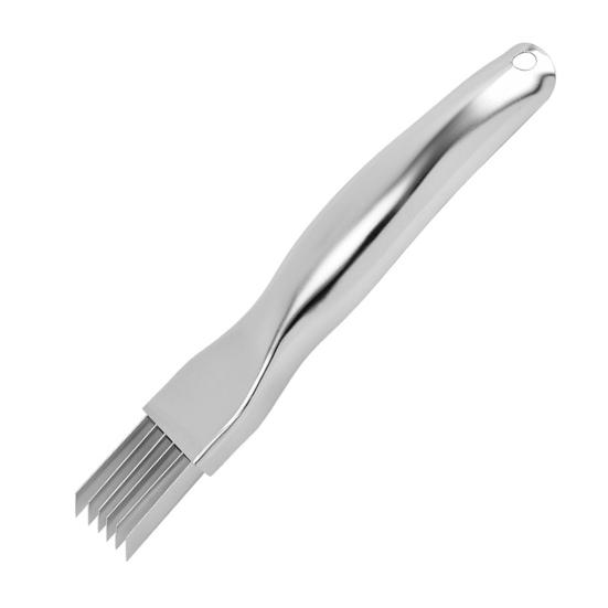 

Onion Slicer And Dicer with 6 Blades Stainless Steel Vegetable Cutter for Julienne Strips Multifunctional Kitchen Tool with Safety Cover & Non-Slip 1pc