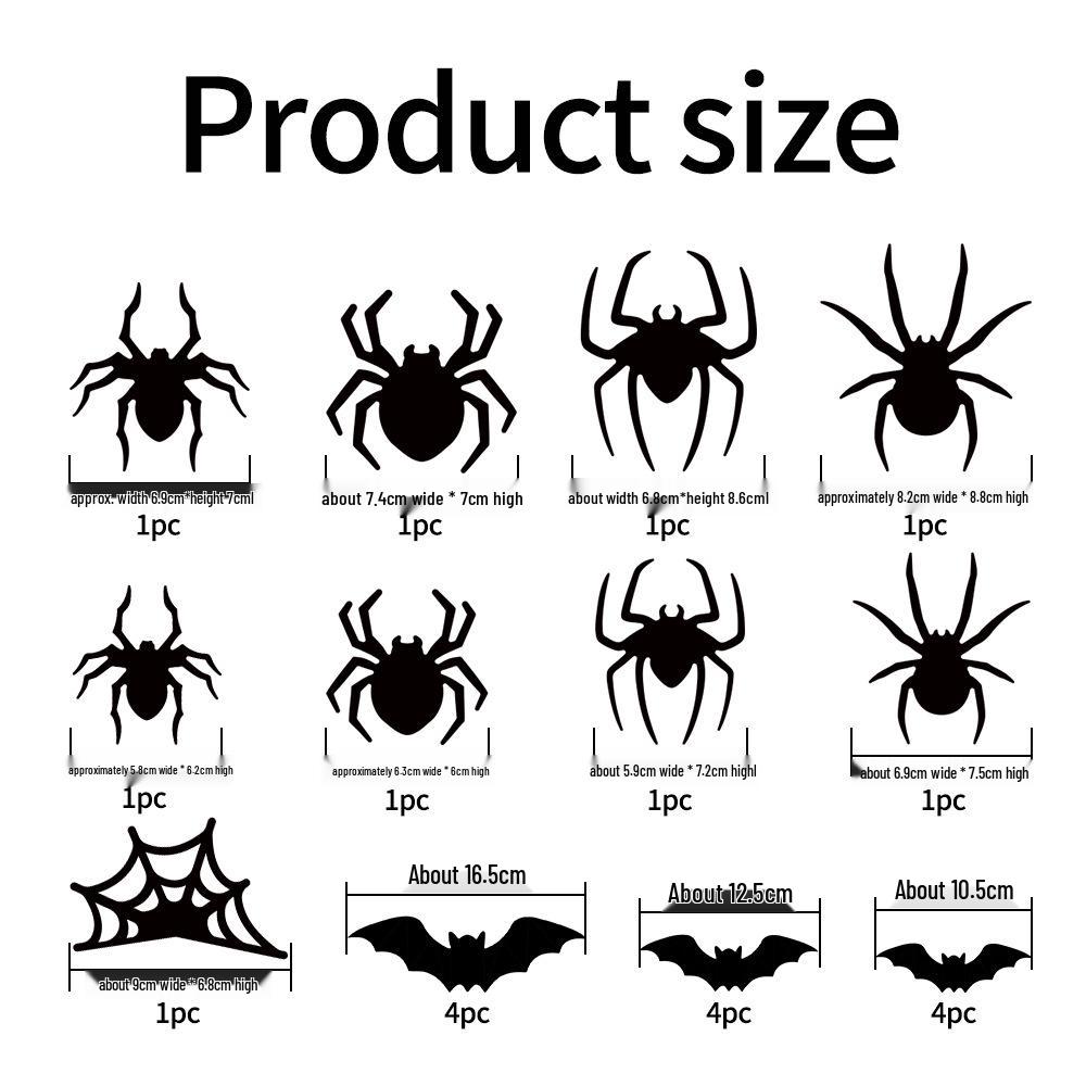 3D LED Spider & Bat Halloween Window Decoration Lights (Purple & Green)