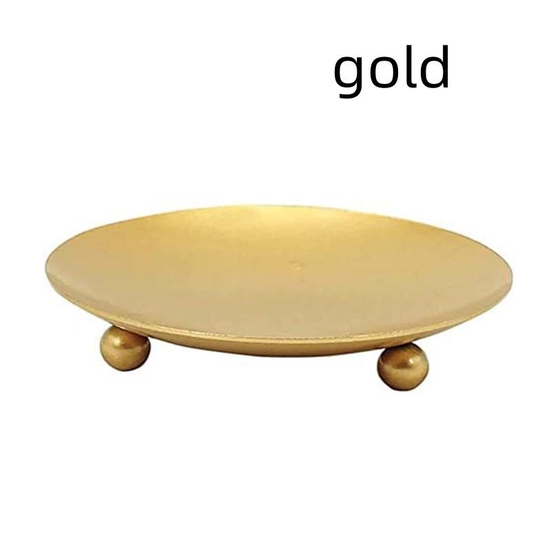 

7/9/11 см железная пластина подсвечник декоративная железная колонна тарелка для свечей пьедестал подставка для восковых свечей спа день рождения вечеринка 7cm золотой