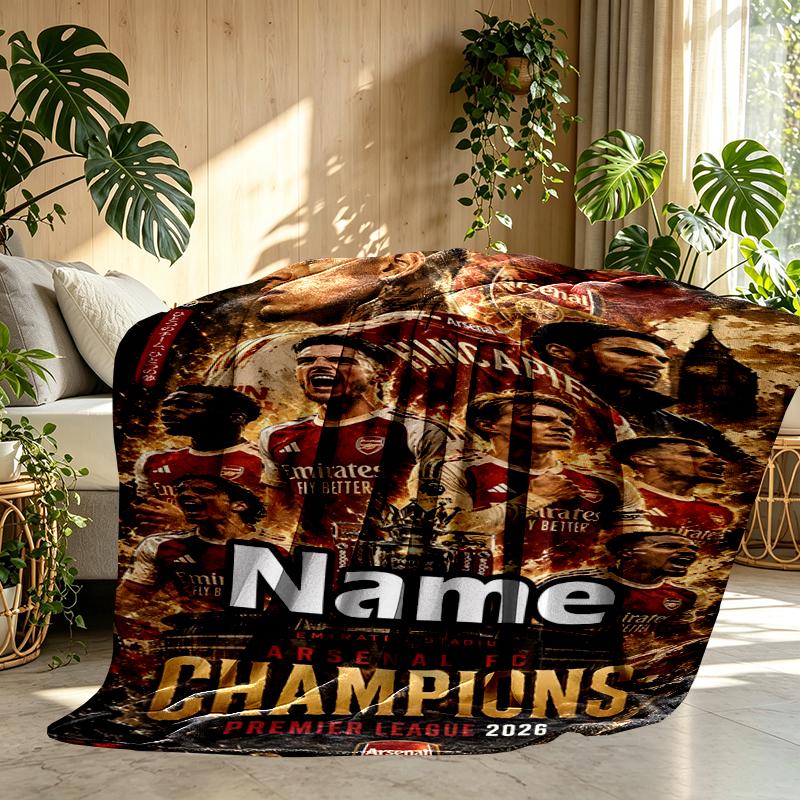 Coperte Personalizzate con Nome Squadra di Calcio Stampato, Arredamento per la Casa, Camera da Letto, Divano, Campeggio, Divano, Regali per Compleanno Natale