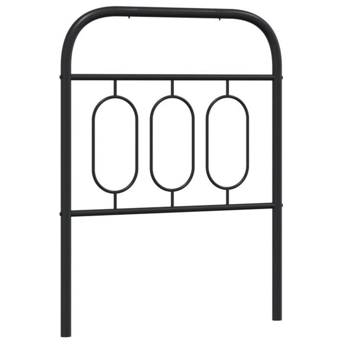 VidaXL Tête de lit métal noir 75 cm, tête de lit en métal, tête de lit noire,, tête de lit pour lit simple 377143