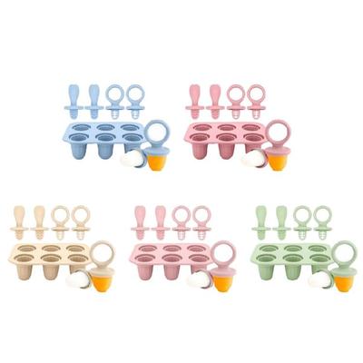 Stampo per Gelati in Silicone e Vassoio per Cubetti Dentizione 6 Cavità Per Bambini Lenire le Gengive materiali Pulizia Facile Strumento da Cucina