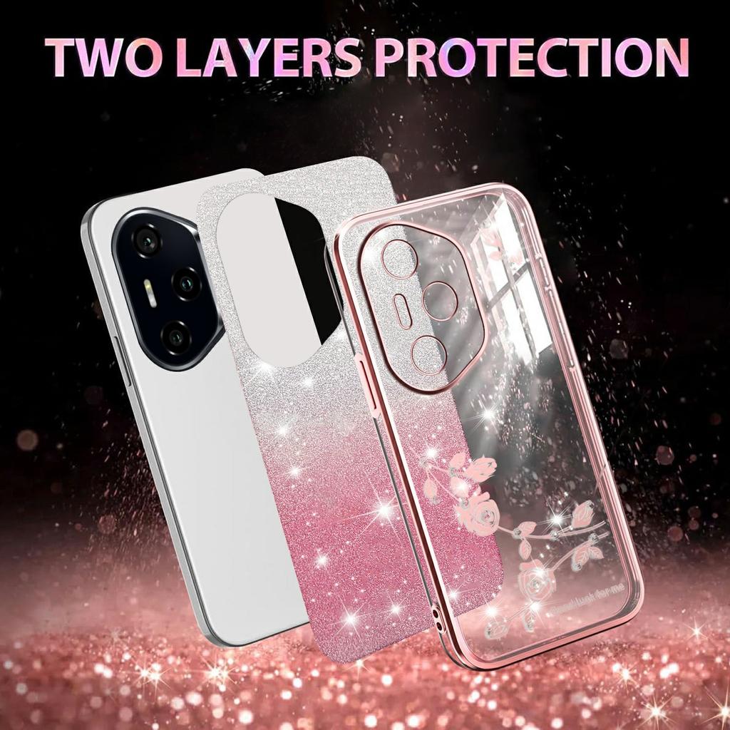 KADEM Pro Honor 400 Pro 5G (Globální) Pouzdro Květina TPU Flexibilní Gradientní Kryt na Telefon