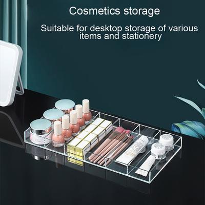 Aufbewahrungsbox für Brillen mit 6 Fächern, transparentes Design, große Kapazität, glatte Kanten, gratfreies Kosmetik-/Schmucketui