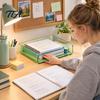 Desktop Stationery Storage Case Large Capacity Desk Organizer for Documents Files Letters A4 Paper Book Notes Mail, Clear File Sorter Stackable Tray,