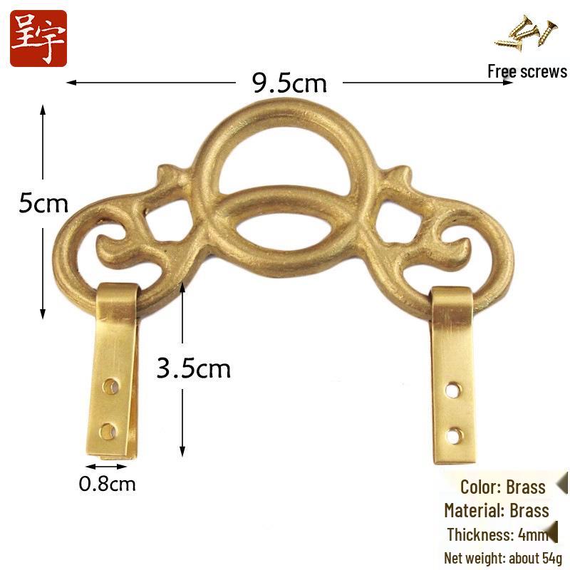 

Китайский классический декоративный медный крючок в форме облака для рам и зеркал Thickened Hook B - Brass Color