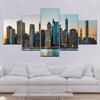 New York City NYC Skyline Skyscraper 5 Piece Wallpapers Modern Modular Poster Art Canvas Painting for Living Room Home Decor