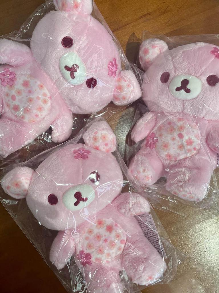 Rilakkuma 10th Anniversary Sakura Bear Plush Keychain Charm